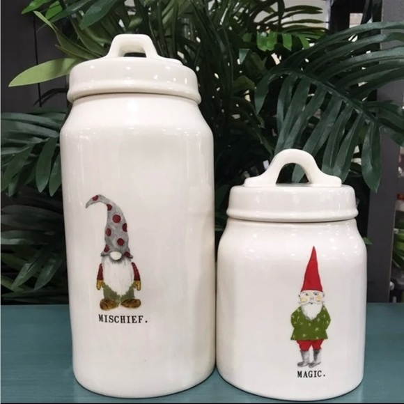 Rae Dunn Gnome Canister Set (2)